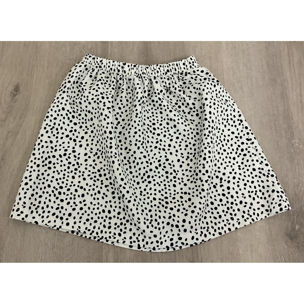 Girls Dalmatian Print A-Line‎ Skirt Black White Elastic Waist Size 130 7-8 Years
